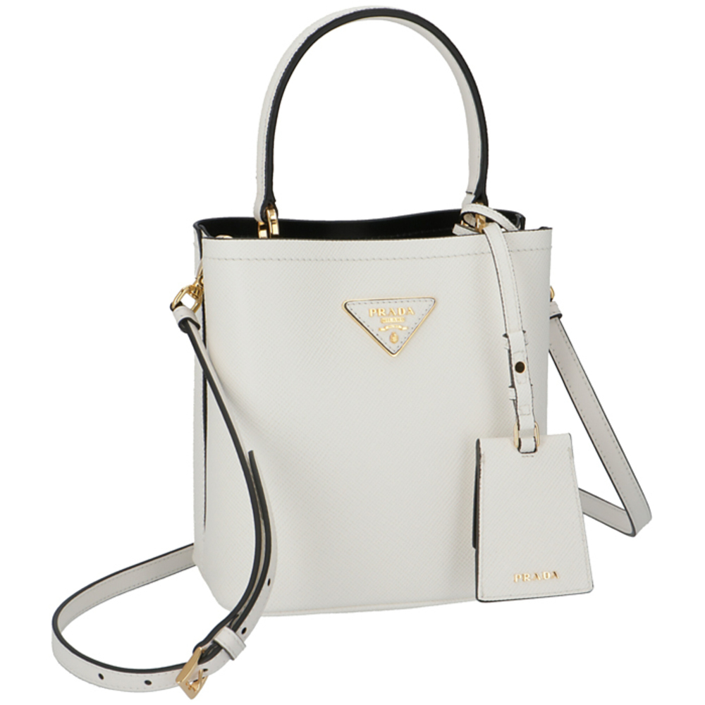 Prada Pannier Small Saffiano Shoulder Bag White